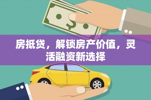 田家庵房抵贷，解锁房产价值，灵活融资新选择