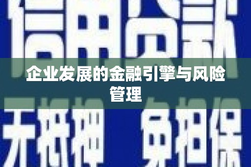 田家庵企业发展的金融引擎与风险管理