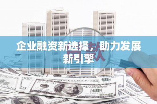田家庵企业融资新选择，助力发展新引擎