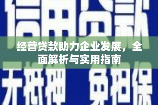 田家庵经营贷款助力企业发展，全面解析与实用指南