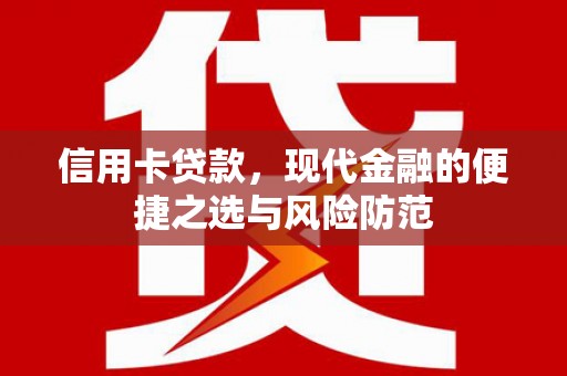 田家庵信用卡贷款，现代金融的便捷之选与风险防范