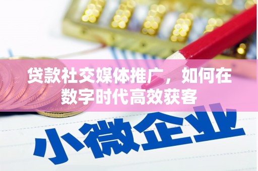 田家庵贷款社交媒体推广，如何在数字时代高效获客