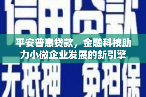 田家庵平安普惠贷款，金融科技助力小微企业发展的新引擎