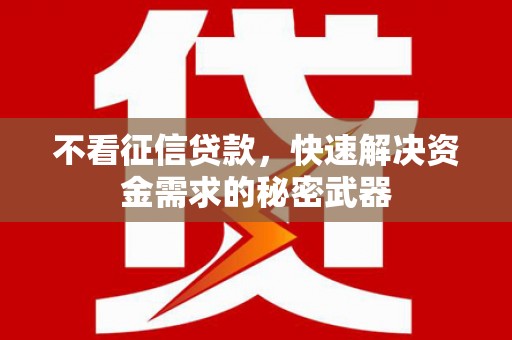 田家庵不看征信贷款，快速解决资金需求的秘密武器