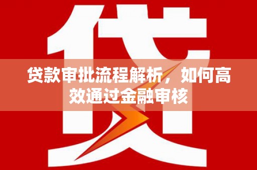 田家庵贷款审批流程解析，如何高效通过金融审核