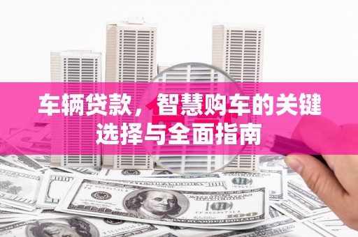 田家庵车辆贷款，智慧购车的关键选择与全面指南