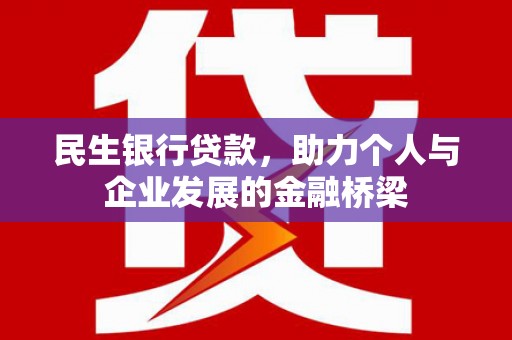 田家庵民生银行贷款，助力个人与企业发展的金融桥梁