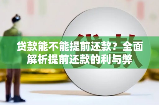 田家庵贷款能不能提前还款？全面解析提前还款的利与弊