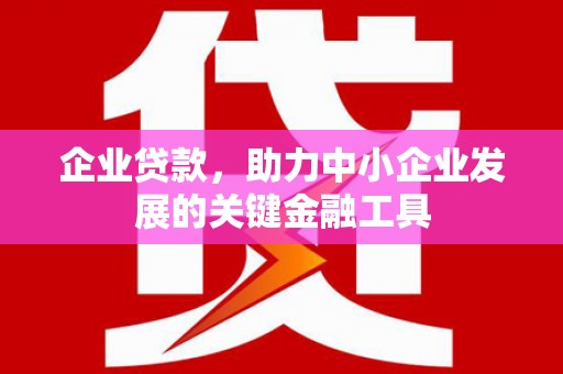 田家庵企业贷款，助力中小企业发展的关键金融工具