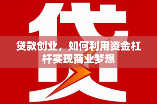 田家庵贷款创业，如何利用资金杠杆实现商业梦想