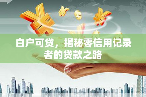 田家庵白户可贷，揭秘零信用记录者的贷款之路