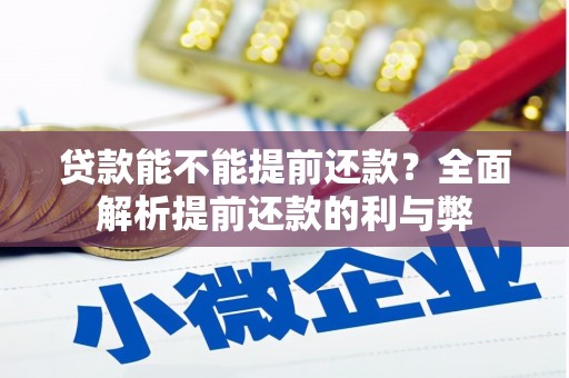 田家庵贷款能不能提前还款？全面解析提前还款的利与弊