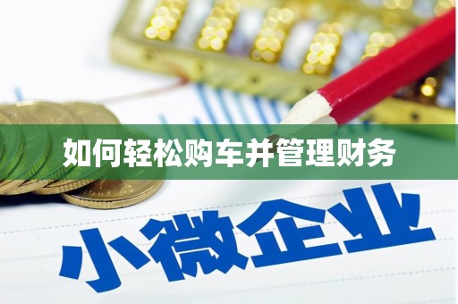 田家庵如何轻松购车并管理财务