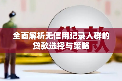 田家庵全面解析无信用记录人群的贷款选择与策略