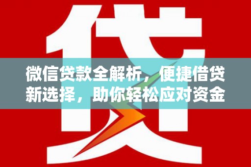 田家庵微信贷款全解析，便捷借贷新选择，助你轻松应对资金需求
